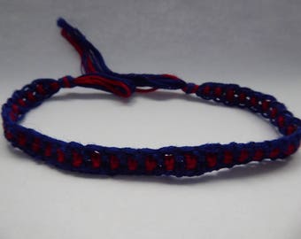 Dark Blue & Red Friendship Bracelet