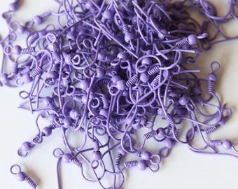 Earring hook American light purple, 6 pieces