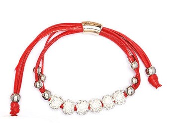 Bracelet red MULTISTRAND beads rhinestone Crystal - Ref 5324 10231