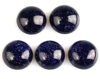 10 mm a set of 2 blue Sunstone cabochon