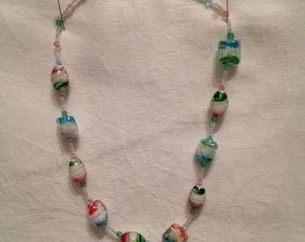 Orange and green fashion necklace