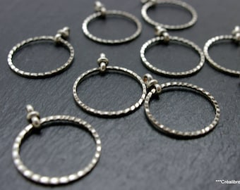 set of 10 20 mm silver circles