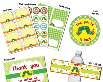 Instand DL -The very hungry caterpillar PARTY Package Printable Birthday Package (NON Personalized)