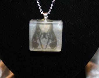 greyhounds resin necklace