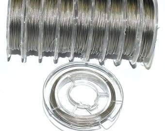 Roll - silver - 10 m - FILM15AG696 coated steel wire (0.38 mm)