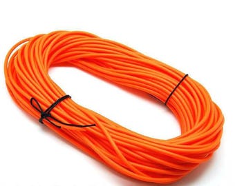 1 meter cord Buna rubber - round (4mm) - with hole (1. 8 mm) - Orange - RUBRD416LORA609