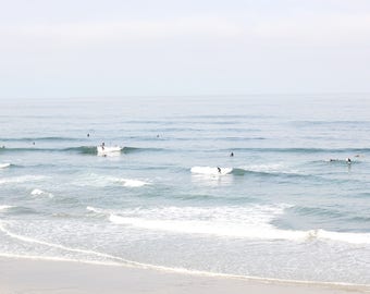 Surfers at Terramar Beach in Carlsbad, CA