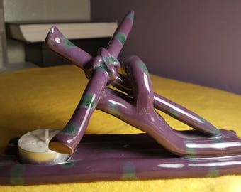 Ceramic Cross Meditation Candle Holder