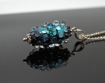 Pendant "Dew on the Rock" Necklace, Lampwork Vessel Necklace.