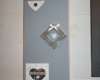 taupe grey and white table and the hearts