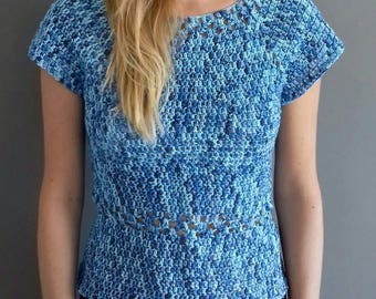 Haut manches courtes au crochet
