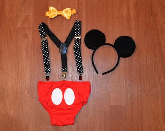 SALE*******Mickey Mouse Inspired Birthday Smash Cake Outfit