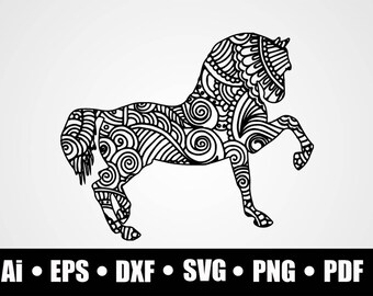 Download Horse zentangle svg | Etsy