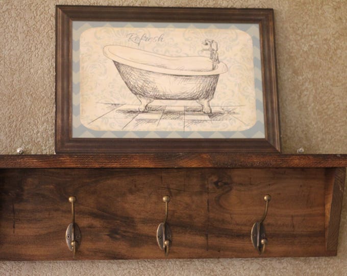 3 Hooks Coat Rack with Shelf