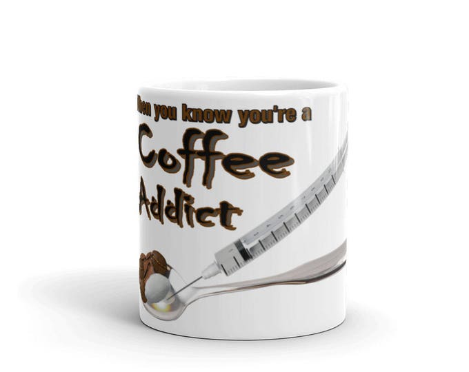 Edgy Coffee Addiction, Coffee Mugs for Coffee Lovers, Gifts for Teachers, Mom or Dad, Friends, Co-workers, CoffeeShopCollection