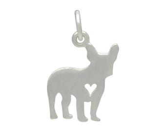 Sterling silver french bulldog charm. Pet charm. French bulldog charm.