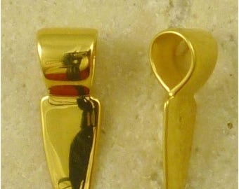 25% OFF Gold Vermeil GLUE ON Pendant Bail - 6mm x 15mm