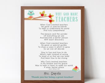 TEACHER Gift Personalized Print with Student Names