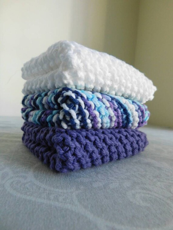 Purple Rain Dishcloth Trio
