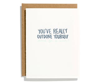 Outdone Yourself - Letterpress Thank You Card - CT158