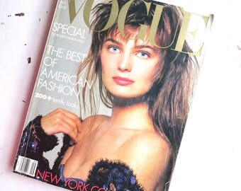 Vintage Vogue September 1986 Issue Paulina Porizkova Cover