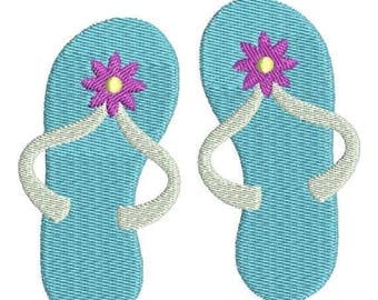SALE 65% OFF Flip Flops Sandals with flower Machine Embroidery Design 4x4 and 5x7 Instant Download