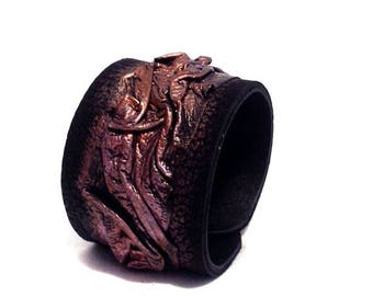 50% OFF SALE Leather cuff bracelet. "Casual Elegance" collection. Leather jewelry