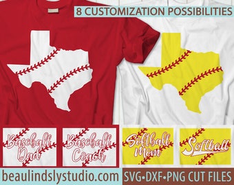 Texas Softball SVG, Texas Baseball SVG, Little League Baseball, Softball Mom, Softball Dad, Softball Coach, Silhouette SVG, Cricut svg File