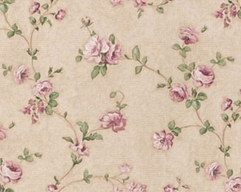 Dollhouse Miniature Shabby Chic Wallpaper Pink and Green