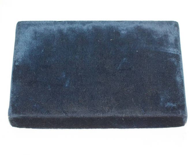 Vermeil Sterling Blue Stone Set Retro 1940s Brooch Earrings Ribbons Bow Design Original Box