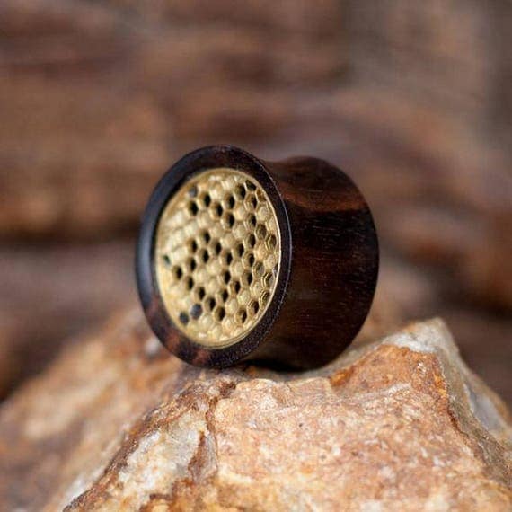 Wooden Ear Plug Ear plugs Brass Wooden Plugs