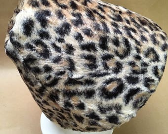 Animal Print Hat by Cap Adors--Made USA-- 1950s--1960s--Small or Extra Small-- Mad Men Hat