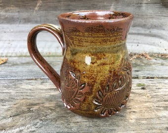 Stoneware Mug with Paisley Imprint