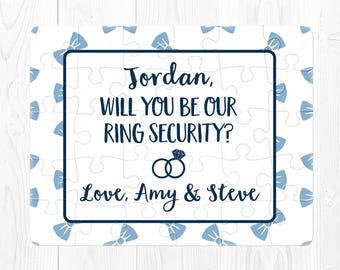Ring Bearer Puzzle Will You Be My Ring Bearer Puzzle Will You Be Our Ringbearer Proposal Puzzle Ring Security Puzzle Proposal Blue Custom