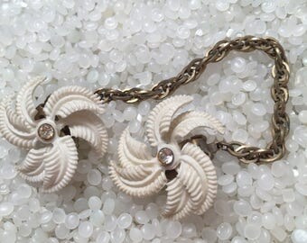 sweater guard vintage sweater clip ,vintage celluloid flower