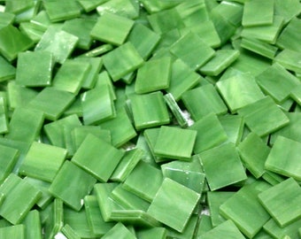 Light Green Streaky Stained Glass Mosaic Tiles