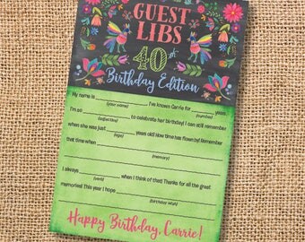 Birthday mad lib | Etsy