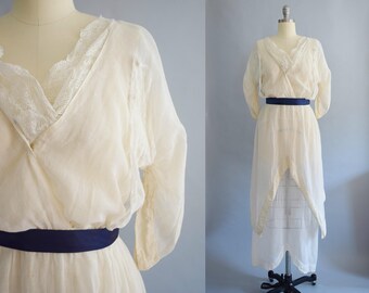 Edwardian Muslin Dress | Size Medium