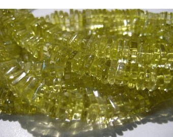 ON SALE 55% Lemon Quartz Heishi Spacer Beads, 5mm Each, 16 Inch Full Strand