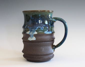 Pottery Mug, 17 oz, handmade ceramic cup, handthrown mug, ceramic stoneware, pottery mug, unique coffee mug, ceramics and pottery