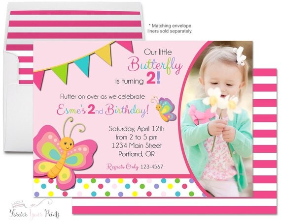 Butterfly Birthday Invitation, Girls Birthday Invitation, Butterfly Party Invite, Butterfly Invitation, Butterfly Invite, 1st Birthday Il_570xn