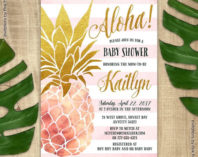 Pineapple Baby Shower Bring a Book Card Tropical Summer Sweet Pineapple, Books for Baby Insert Card, Instant Download Print Your Own