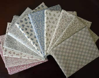 Fat Quarter Bundle of 11 of Downton Abbey Downstairs Collection by Kathy Hall for Andover Fabrics