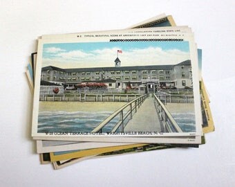25 Vintage North Carolina Postcards Blank - Wedding Guestbook