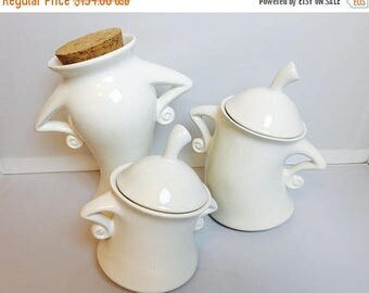 SALE Kitchen-Canister-Set | Set of 3 | Kitchen-Canister | Gift-for-Her | handmade ceramic from my Charleston, SC Studio