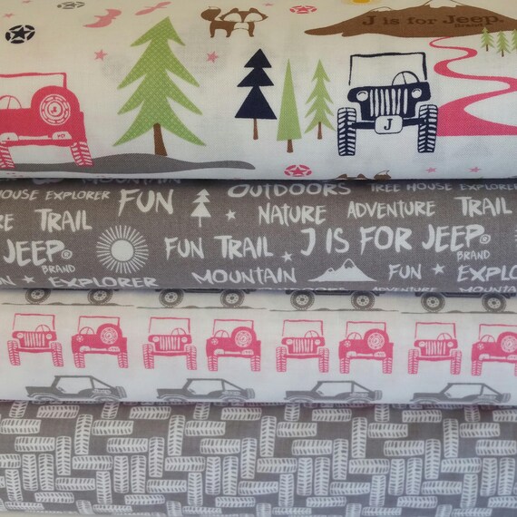 Pink Jeep Bundle From Riley Blake 4 Fabrics