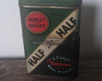Antique Burley and Bright Telescoping Tobacco Tin