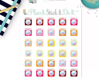 Wash Day Reds, Pinks, Oranges & Yellows Planner Stickers