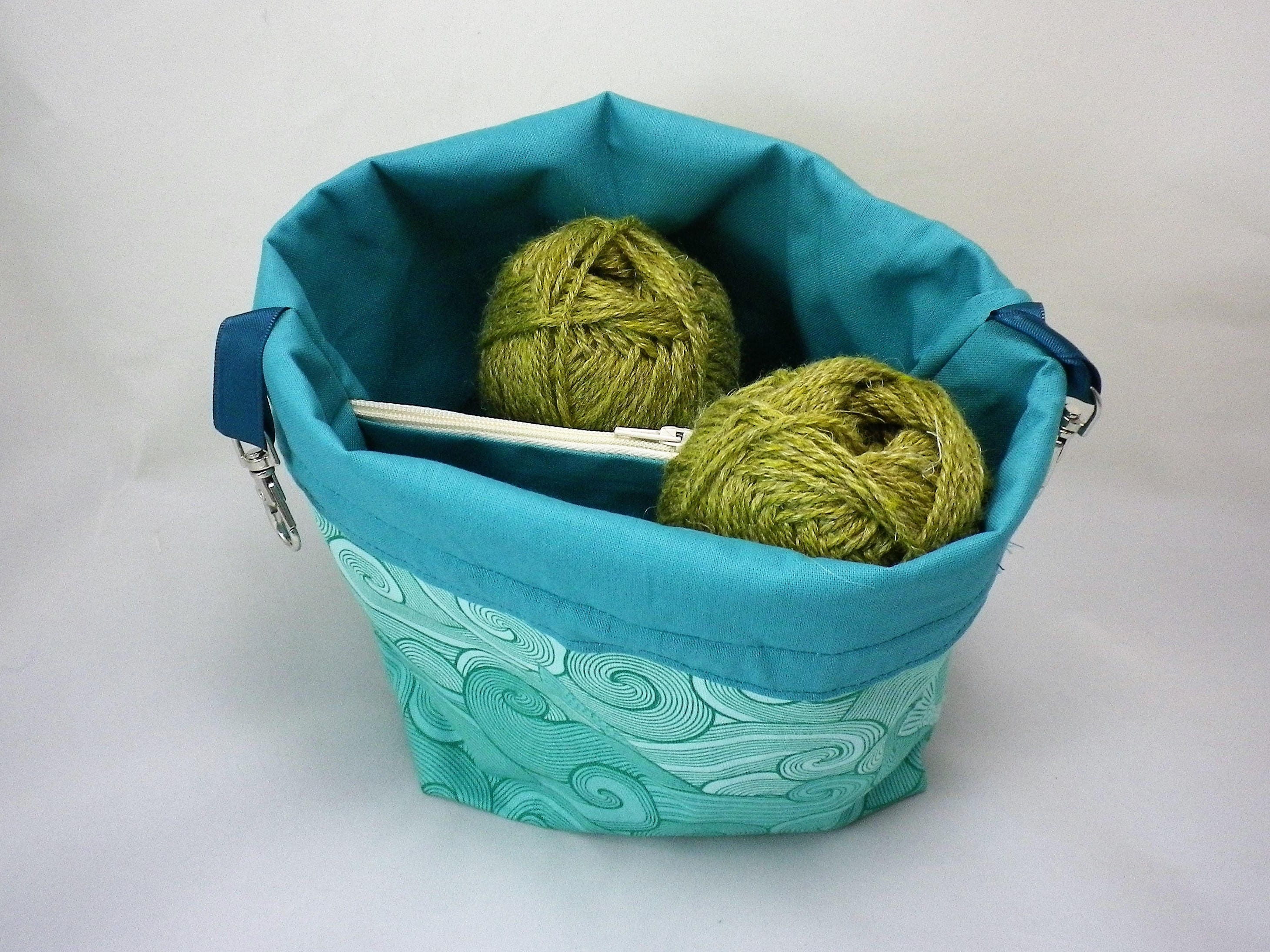 Sock Sack. Two at a Time sock knitting bag. Deluxe Project Bag