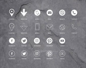 Social Media Icons - Graphic Icons, Vector Icons
